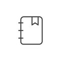 Notebook with bookmark outline icon