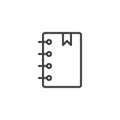 Notebook bookmark outline icon