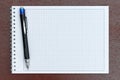 The notebook in the box with pen closeup Royalty Free Stock Photo