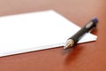 The notebook in the box with pen closeup Royalty Free Stock Photo