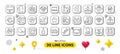 Notebook, Bureaucracy and Restructuring line icons pack. For web app. 3d design elements. Vector