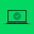 notebook with check mark like online vote icon