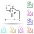 Notebook clock multi color icon. Simple thin line, outline vector of managment icons for ui and ux, website or mobile application Royalty Free Stock Photo