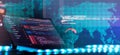 Notebook closeup photo. CSS, JavaScript and HTML usage. Monitor closeup of function source code. Abstract IT technology Royalty Free Stock Photo