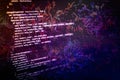 Notebook closeup photo. CSS, JavaScript and HTML usage. Monitor closeup of function source code. Abstract IT technology background Royalty Free Stock Photo