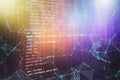 Notebook closeup photo. CSS, JavaScript and HTML usage. Monitor closeup of function source code. Abstract IT technology background Royalty Free Stock Photo