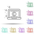 Notebook copywriting multi color icon. Simple thin line, outline vector of copywriting icons for ui and ux, website or mobile Royalty Free Stock Photo