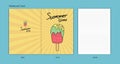 Notebook cover and inside template. ice cream summer time concept vector illustration. enjoy your holidays. Royalty Free Stock Photo