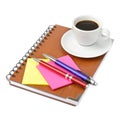Notebook and cup of coffee Royalty Free Stock Photo