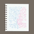 Notebook design, abstract family tree with roots Royalty Free Stock Photo