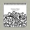 Notebook design, abstract floral design