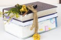 notebook ,dictionary book and pencil of student for study Royalty Free Stock Photo