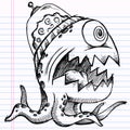 Notebook Doodle Sketch Alien Monster