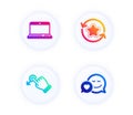 Notebook, Drag drop and Loyalty points icons set. Dating sign. Laptop computer, Move, Bonus reward. Vector Royalty Free Stock Photo