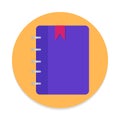 Notebook flat icon. Round colorful button, circular vector sign. Royalty Free Stock Photo