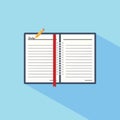 Notebook in a flat style icon Royalty Free Stock Photo