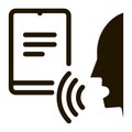 Notebook Human Voice Control Icon Vector Illustration