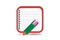 Notebook. Icon for Mobile Application. Isolated Object Illuction Vector. eps10 Royalty Free Stock Photo