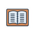 Color illustration icon for Notebook, student notes and editorial