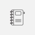 Notebookline in Thin line black color. flat simple vector symbols illustration Royalty Free Stock Photo