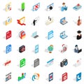 Notebook icons set, isometric style