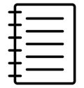 Notebook Isolated Line Vector Icon that can be easily modified or edited. Notebook Isolated Line Vector Icon that can be easily m Royalty Free Stock Photo