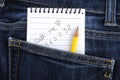 Notebook in jeans pocket