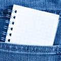 Notebook in jeans poket