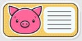 Notebook label. Cartoon pig. Baby stickers. Vector illustration Royalty Free Stock Photo