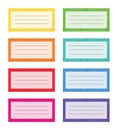 Notebook labels. Colorful vector design.