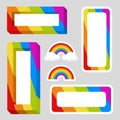 Notebook labels, rectangle with rainbow colors.