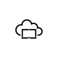 Notebook Laptop Upload Cloud Storage, Backup Anywhere Flat Vector Icon