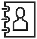 Notebook line icon. Person file folder symbol