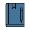 Notebook line isolated vector icon can be easily modified and edit