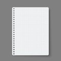 Notebook line squared dot. Diary template. Notepad empty page set. Vector blank white list mock up Royalty Free Stock Photo