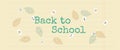 Welcome back to school banner vintage collage, leaf, leaf print, notepad sheet. Royalty Free Stock Photo