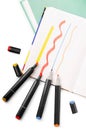 Notebook with marker or felt-tip marker pen Royalty Free Stock Photo