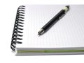 Notebook with mecanical pencil isolated on white Royalty Free Stock Photo