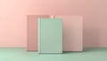 Notebook mock-up isolated. Pink background. Flat-lay mint notepad cover closeup. Journal diary. Blank template paper notebook