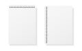 Notebook mockup set. White copybook blank. Realistic notepad with soft shadow. Simple diary template on white background