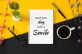 Notebook with motivational and inspirational wisdom quote. Royalty Free Stock Photo