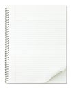 Notebook with nice page curl isolated on white