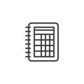 Notebook or notepad line icon