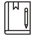 notebook, notepad line isolated vector icon can be easily modified and edit Royalty Free Stock Photo