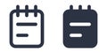 Notebook or notepad simple icons set designed in filled and stroke style Royalty Free Stock Photo
