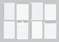 Notepads with empty lined and checkered paper