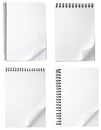 Notebook office blank paper with curl