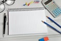 Notebook and office supply Royalty Free Stock Photo