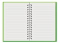 Notebook, open copybook with empty sheets realistic vector illustration