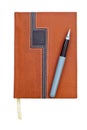 Notebook or organizer or diary and pen